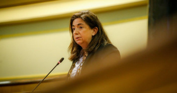 Sandra Moneo, durante la sesión de control al Gobierno