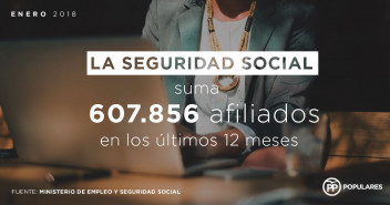La Seguridad Social suma 607.856 afiliados en los últimos 12 meses