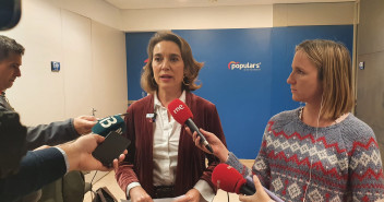 La secretaria general, Cuca Gamarra, en declaraciones a medios en Palma