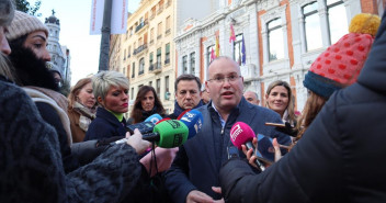 El vicesecretario de Organización, Miguel Tellado, en declaraciones a los medios en Albacete