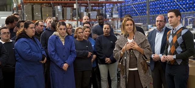 María Dolores de Cospedal visita la empresa SECOM en Molina de Segura (Murcia)