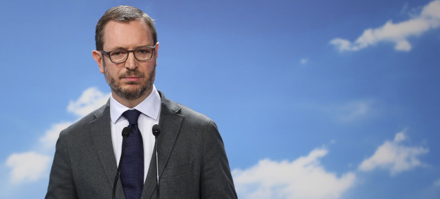 El vicesecretario de Organización, Javier Maroto, en rueda de prensa.