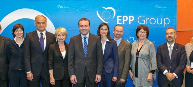 Estéban González Pons con el Presidente del Grupo Popular Europeo Manfred Weber