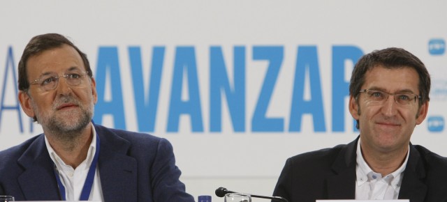 Mariano Rajoy y el presidente del PP de Galicia, Alberto Núñez Feijóo