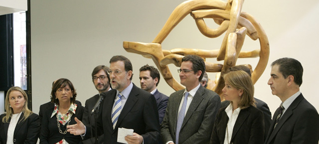 Mariano Rajoy en una reunión con el PP Vasco