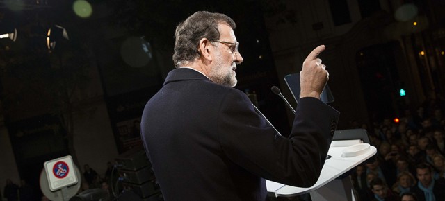 Mariano Rajoy en el acto de inicio de la campaña electoral