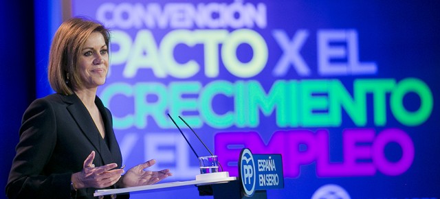 La secretaria general del PP, María Dolores de Cospedal