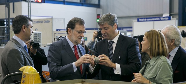 Mariano Rajoy y María Dolores de Cospedal visitan la empresa Witzenmann en Guadalajara