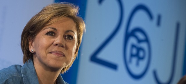 María Dolores de Cospedal en la presentación del programa electoral en Barcelona