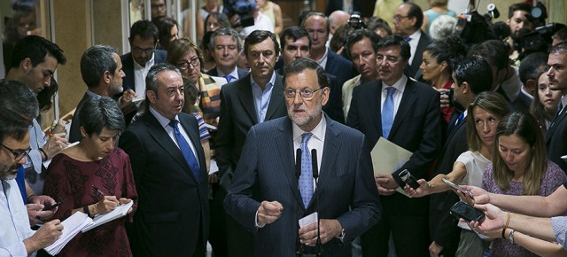 Mariano Rajoy hace declaraciones a los medios