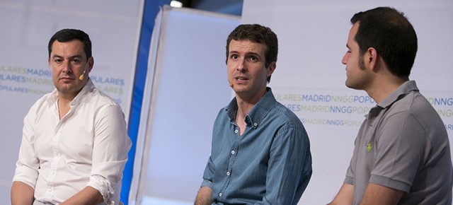 Pablo Casado durante su intervención en el campus de verano de NNGG Madrid