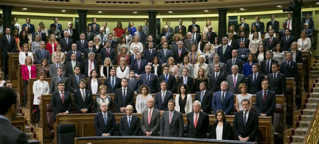 Grupo Parlamentario Popular durante la Sesión de Investidura de Mariano Rajoy en el Congreso 