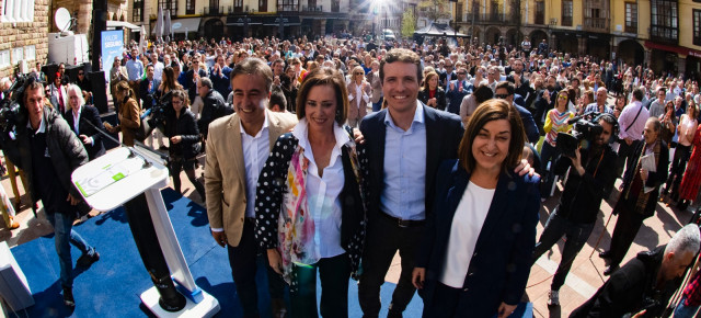 Pablo Casado, en un encuentro con los candidatos de la zona del “Besaya” en Torrelavega