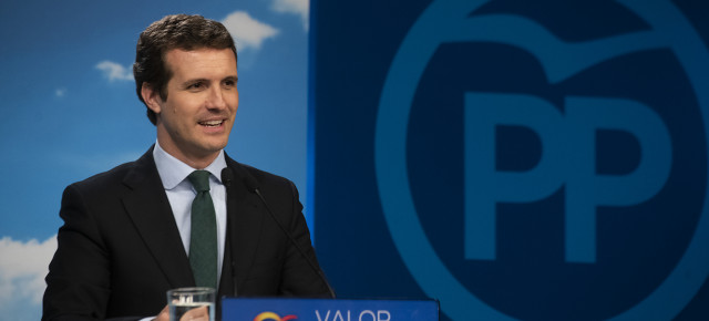 Pablo Casado en rueda de prensa Valoración Resultados Electorales