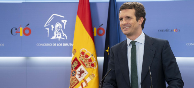 Rueda de prensa de Pablo Casado desde el Congreso de los Diputados