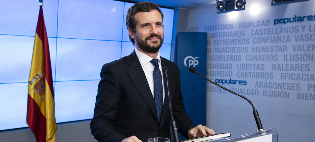 El presidente del Partido Popular, Pablo Casado