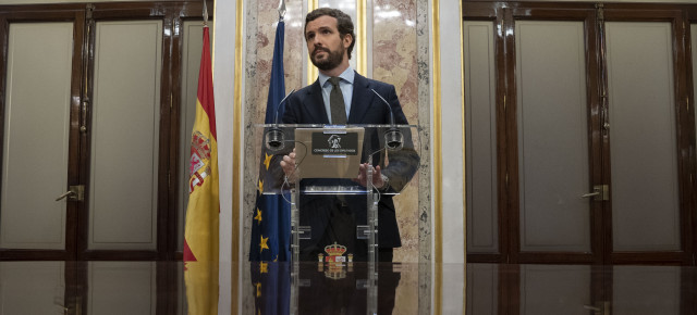 El presidente del Partido Popular, Pablo Casado