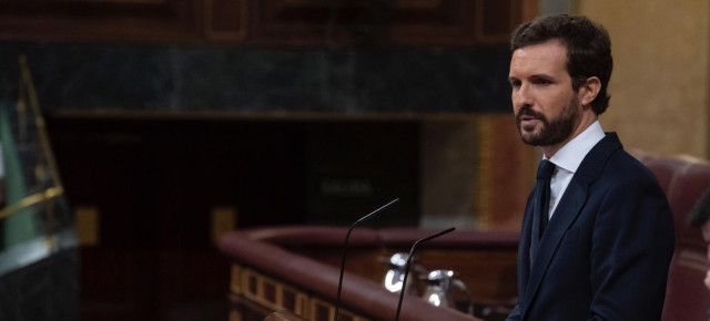 Pablo Casado, durante su intervención en el Pleno