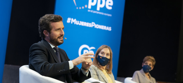 Pablo Casado en el acto "Mujeres Pioneras"