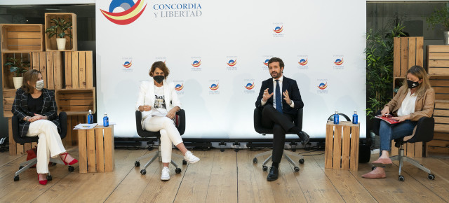 Pablo Casado en un acto de la Fundación Concordia y Libertad