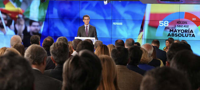 Alberto Núñez Feijóo y Juanma Moreno en la Junta Directiva Nacional del PP.