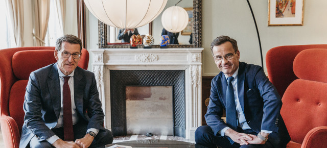 Alberto Núñez Feijóo se reúne con el primer ministro sueco, Ulf Kristerssong