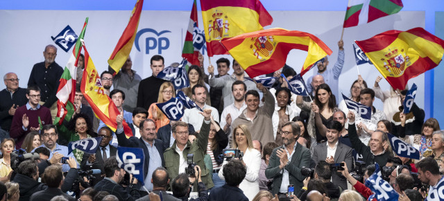 Alberto Núñez Feijóo en un acto en Vitoria.