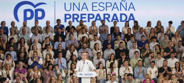 Alberto Núñez Feijóo en un acto en Santiago de Compostela.