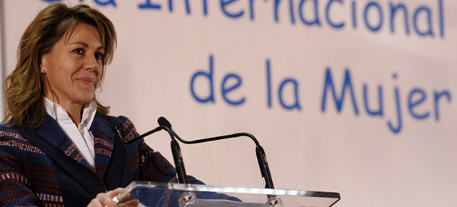 María Dolores de Cospedal en un acto por al celebración del Día Internacional de la Mujer Trabajadora