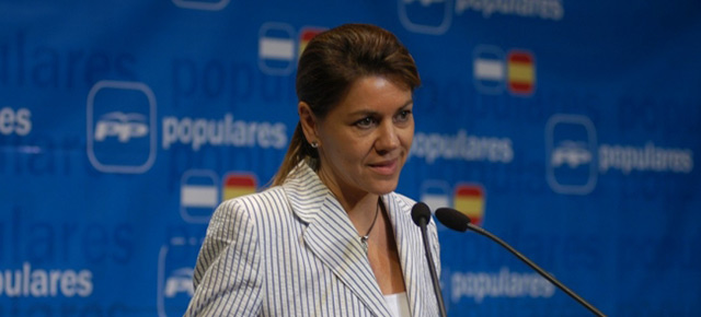 María Dolores de Cospedal durante la clausura del Congreso del PP de Argentina
