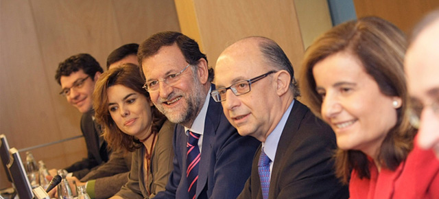 Mariano Rajoy durante la reunión con los diputados del Grupo Popular del área económica