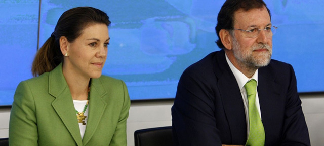 María Dolores de Cospedal con Mariano Rajoy durante la reunión del Comité Ejecutivo Nacional