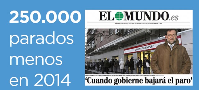 250.000 parados menos en 2014