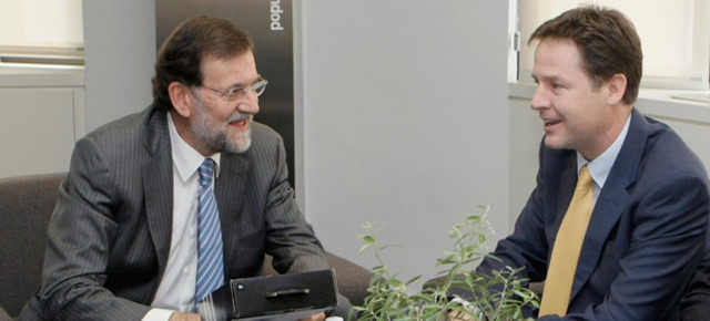 Mariano Rajoy recibe a Nick Clegg