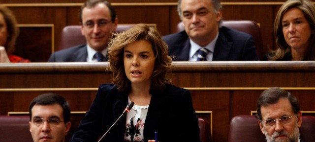 Soraya Saénz de Santamaría durante su intervención en la Sesión de Control