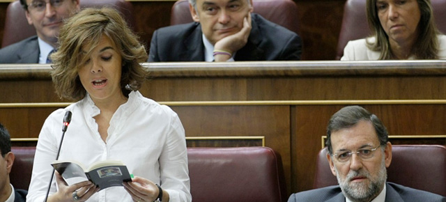 Soraya lee un fragmento de Don Juan Tenorio para describir la gestión del Gobierno de Zapatero