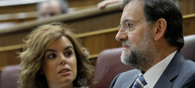 Mariano rajoy y Soraya Sáenz en la Sesión de Control al Gobierno