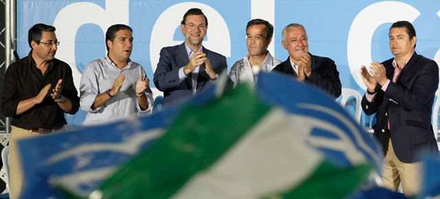 Mariano Rajoy y Javier Arenas en la presentación de candidatos del PP de la Costa del Sol