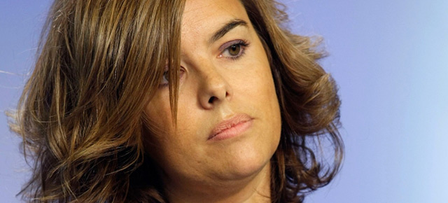 Sáenz de Santamaría durante la rueda de prensa