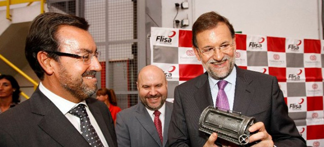 Mariano Rajoy, ha visitado las instalaciones de una lavandería industrial de la Fundación ONCE.