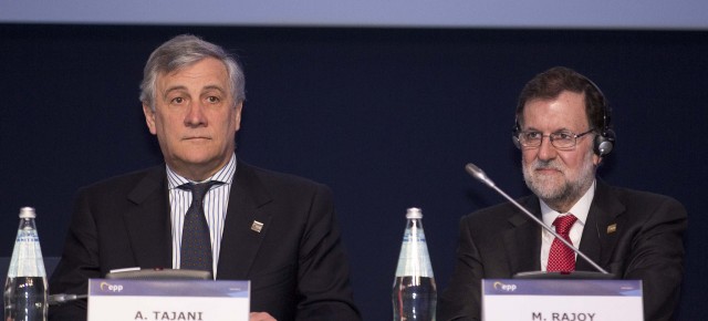 Antonio Tajani, Presidente del Parlamento Europeo junto a Mariano Rajoy