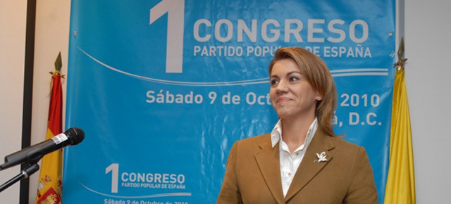 Maria Dolores de Cospedal durante su intervención en el acto de clausura del I Congreso del PP español
