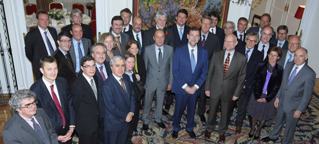 Mariano Rajoy con embajadores y diplomáticos de la Unión Europea