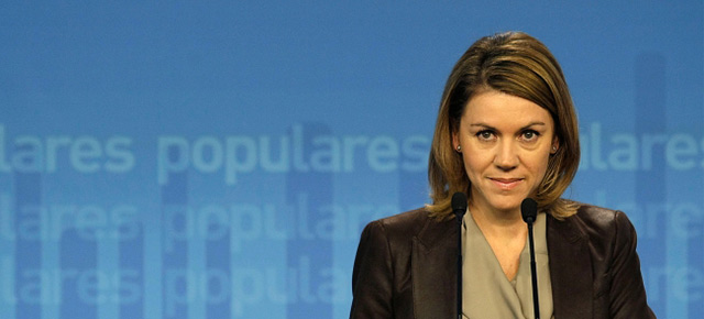 La secretaria general del PP, María Dolores de Cospedal