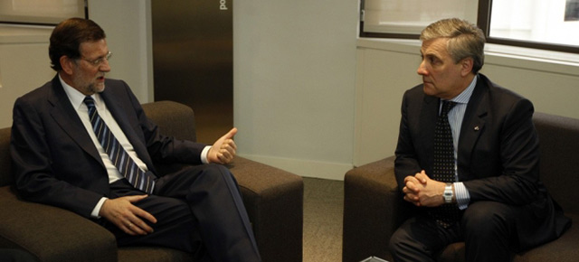 Mariano Rajoy con Antonio Tajani