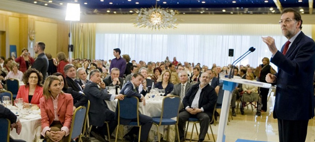 Mariano Rajoy durante su intervención en un acto del PP en Talavera de la Reina