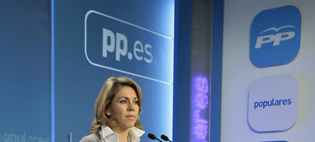 La secretaria general del PP, María Dolores de Cospedal