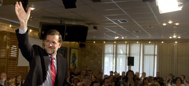 Mariano Rajoy durante un acto del PP en Murcia