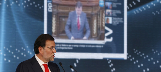 Mariano Rajoy en la presentación de la nueva página web del Partido Popular