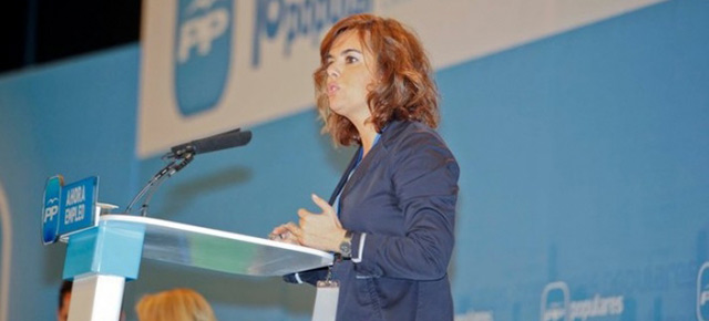Sáenz de Santamaría durante su intervención en la XVI Unión Interparlamentaria Popular